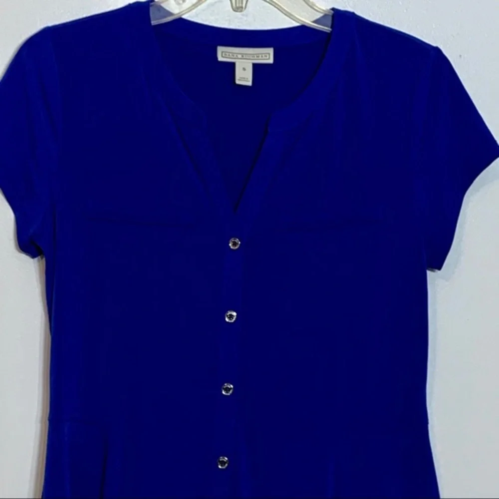 EUC Dana Buchman Bright Blue‎ Peplum Blouse - Picture 4 of 7